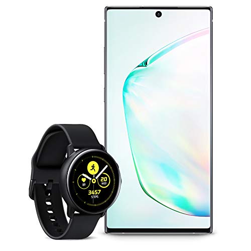 Samsung Galaxy Note 10+ Plus Factory Unlocked Cell Phone with 256GB (U.S. Warranty), Aura Glow (Silver) Note10+ w/Samsung Galaxy Watch Active2