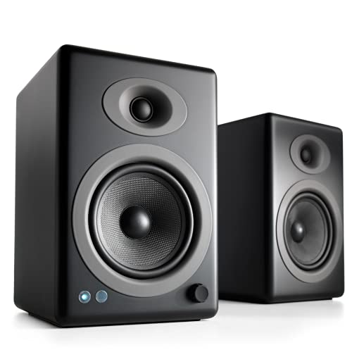 Audioengine A5+ Plus Powered Bluetooth Speakers and DS2 Desktop Speaker Stands Bundle (Black)