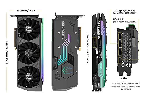 ZOTAC GAMING GeForce RTX™ 3080 Ti AMP Holo 12GB GDDR6X 384-bit 19 Gbps PCIE 4.0 Gaming Graphics Card, HoloBlack, IceStorm 2.0 Advanced Cooling, SPECTRA 2.0 RGB Lighting, ZT-A30810F