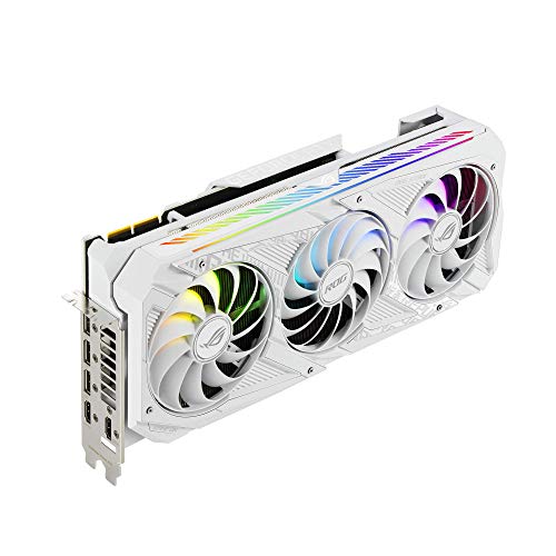 ASUS ROG STRIX NVIDIA GeForce RTX™ 3090 White OC Edition Gaming Graphics Card (PCIe 4.0, 24GB GDDR6X, HDMI 2.1, DisplayPort 1.4a, White color scheme, Axial-tech Fan Design, 2.9-slot, Super Alloy Power