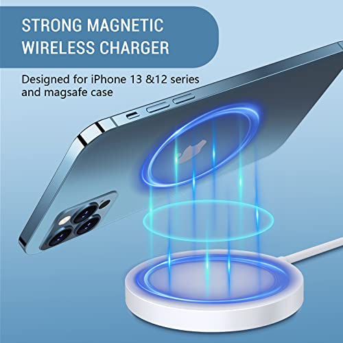 Magnetic Wireless Charger - Magnet Charging Pad Compatible with iPhone 13/13 pro/13 pro max/12/12 mini/12 pro/12 pro max - Mag-Safe Charger for AirPods 3/2/Pro with USB-C 20W PD Adapter