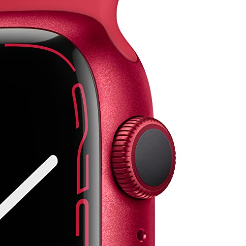 Apple Watch Series 7 [GPS 45mm] Smart Watch w/ (Product) RED Aluminum Case with (Product) RED Sport Band. Fitness Tracker, Blood Oxygen & ECG Apps, Always-On Retina Display, Water Resistant