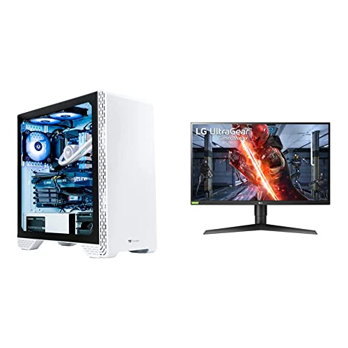 Thermaltake Glacier 360 Liquid-Cooled PC & LG 27GN750-B Ultragear Gaming Monitor 27” FHD (1920x1080) IPS Display, 1ms Response, 240HZ Refresh Rate, G-SYNC Compatibility - Black