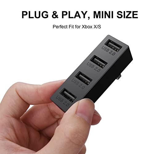 4 Ports USB Hub for Xbox Series S/X- Tensun USB 2.0 High-Speed Expansion Hub Charger Splitter Adapter for Xbox Series S/X Accessories, Compatible with Microsoft Xbox Series S/X Game Console