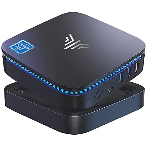 Mini PC Windows 10 Pro, 8GB RAM/128GB SSD Mini Desktop Computer Intel Celeron J3455 Processor, Quad Core Micro Computer 4K, Support mSATA, 2.5-inch SSD, 2.4G/ 5.0G WiFi, Gigabit Ethernet, HTPC