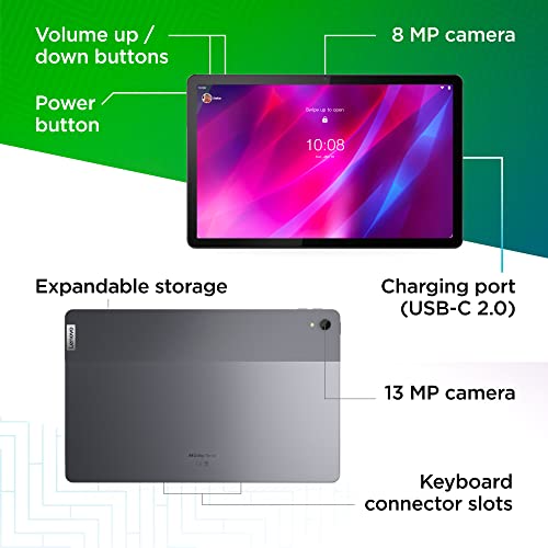 Lenovo - Tab P11 Plus - Tablet - 11" 2K Display - MediaTek Octa-Core Processor - 4GB Memory - 128GB Storage - Dolby Atmos - Android 11 - Bluetooth & Wi-Fi - Long Battery Life - Keyboard Included