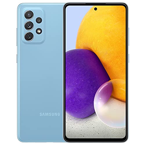 Samsung Galaxy A72 (128GB, 6GB) 6.7", Snapdragon 720G, 5000mAh Battery Dual SIM GSM Unlocked Global 4G LTE (T-Mobile, AT&T, Metro) International Model A725M/DS (Fast Car Charger Bundle, Awesome Blue)