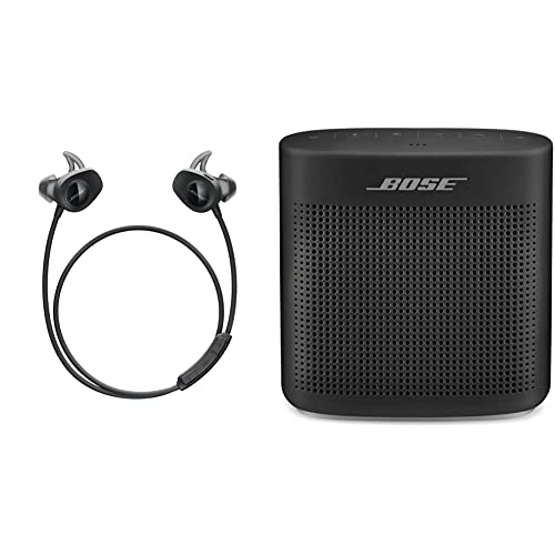 Bose SoundSport, Wireless Earbuds, (Sweatproof Bluetooth Headphones for Running and Sports), Black & SoundLink Color II: Portable Bluetooth, Wireless Speaker with Microphone- Soft Black