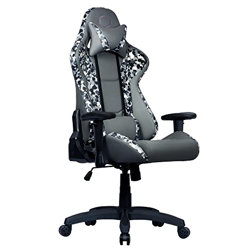 Cooler Master Caliber R1S Gaming Chair for Computer Game, Office & Racing Style Gamer, Comfy Ergonomic Reclining High Back Desk Chairs with Arms Seat Adjustment Lumbar Support PU Leather Dark Knight