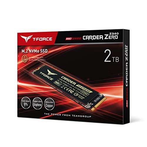 TEAMGROUP T-Force CARDEA Zero Z340 2TB with DRAM SLC Cache and Graphene Copper Foil 3D NAND TLC NVMe PCIe Gen3 x4 M.2 2280 Gaming Internal SSD Read/Write 3,500/2,900 MB/s TM8FP9002T0C311