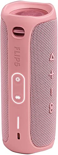 JBL FLIP 5 Portable Speaker IPX7 Waterproof On-The-Go Bundle with WRP Deluxe Hardshell Case (Pink)