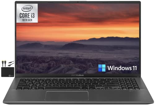 2022 Newest ASUS VivoBook 15.6" HD Business Thin Laptop, Intel 10th Gen i3-1005G1 (Upto 3.4GHz, Beat i5-8250U), 20GB RAM, 512GB PCIe SSD, HD Graphic, Bluetooth,HD Webcam,Win 11 Home +MarxsolCables