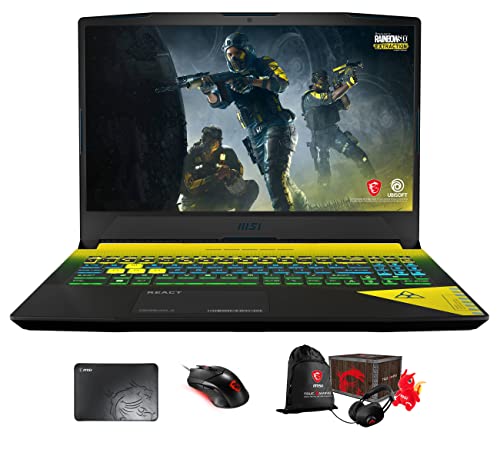 MSI Crosshair 15 Rainbow Six Gaming & Entertainment Laptop (Intel i7-12700H 14-Core, 64GB RAM, 2x8TB PCIe SSD RAID 1 (8TB), RTX 3070, 15.6" Win 11 Pro) with Loot Box, Clutch GM08, Pad