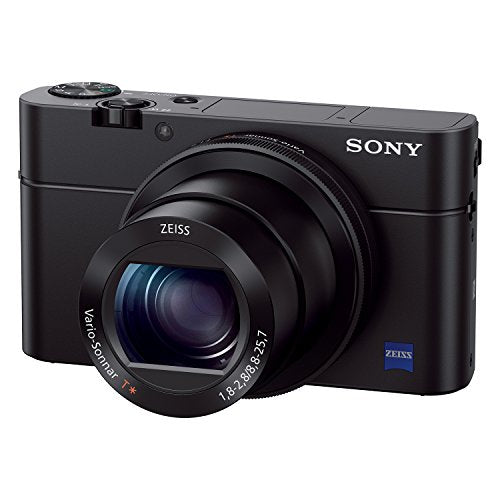 Sony RX100 III 20.1 MP Premium Compact Digital Camera w/1-inch Sensor and 24-70mm F1.8-2.8 ZEISS Zoom Lens (DSCRX100M3/B), 6in l x 4.65in w x 2.93in h, Black