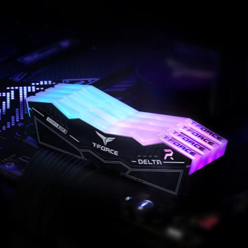 TEAMGROUP T-Force Delta RGB DDR5 32GB Kit 2x16GB 6000MHz Ram Black FF3D532G6000HC38ADC01 Bundle with CARDEA Zero Z44Q 2TB NVMe PCIe Gen4 M.2 2280 Gaming SSD Read 5,000 MB/s TM8FPQ002T0C327