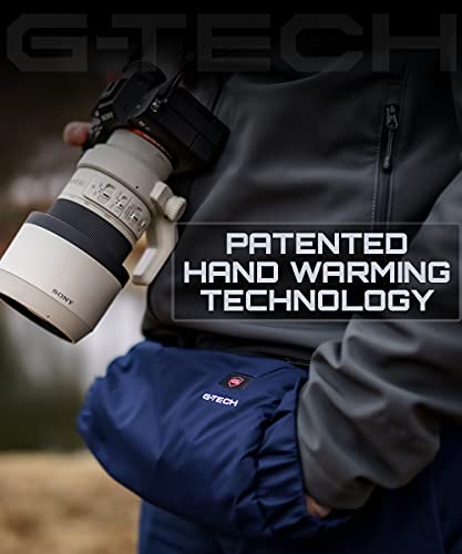 G-Tech Electric Hand Warmer Pouch — Premium Rechargeable Heated Hand Muffs for Camping, Hunting, Golf, Sports, Women, Men - Patented Heat Technology. Sport 2.0 (Navy Blue)