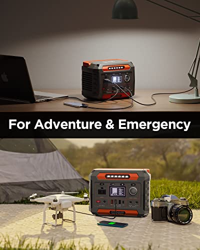 Portable Power Station 300W, 288Wh, AC/DC/USB/Wireless Power Supply, 78000mAh Lithium Battery, 110V Output, Emergency Light, Solar Charging Supported for Outdoors, Camping, Travel, Hunting