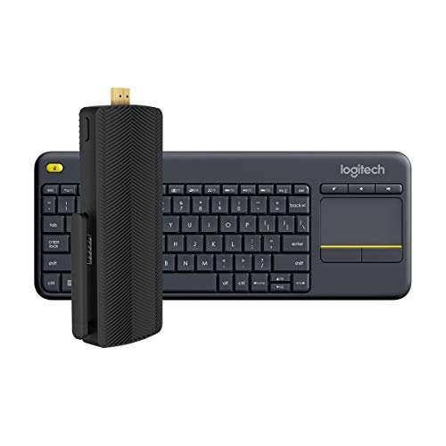 Azulle Access4 Pro Zoom Mini PC Stick 4GB/64GB with Logitech Keyboard – Business & Home Video Powerful Portable Computer with Ethernet Port- Gemini Lake J4125 Processor