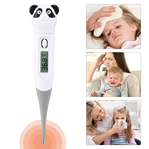 Digital Thermometer, Accurate Oral Underarm Rectal Temperature Thermometer, Flexible Tip & Waterproof（White）