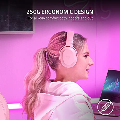 Razer Barracuda X Wireless Multi-Platform Gaming and Mobile Headset (2021 Model): 250g Ergonomic Design - Detachable HyperClear Mic - 20 Hr Battery - Compatible w/PC, PS5, Switch, & Android - Pink