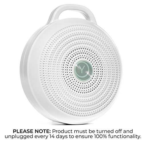 Yogasleep Rohm Portable White Noise Machine for Travel, 3 Soothing, Natural Sounds with Volume Control, Compact Sleep Therapy for Adults & Baby, USB Rechargeable, Lanyard for Easy Hanging