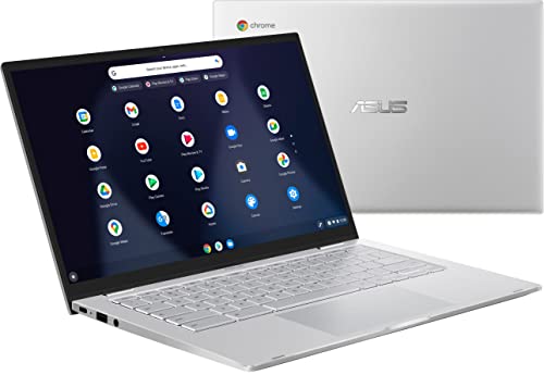 ASUS 2023 Newest Chromebook 14 Inch Thin Light Student Laptop, Intel Core M3-8100Y(Up to 3.4GHz), 8GB RAM, 128GB Storage, Backlit Keyboard, WiFi6, Webcam, Zoom Meeting, Chrome OS, Silver