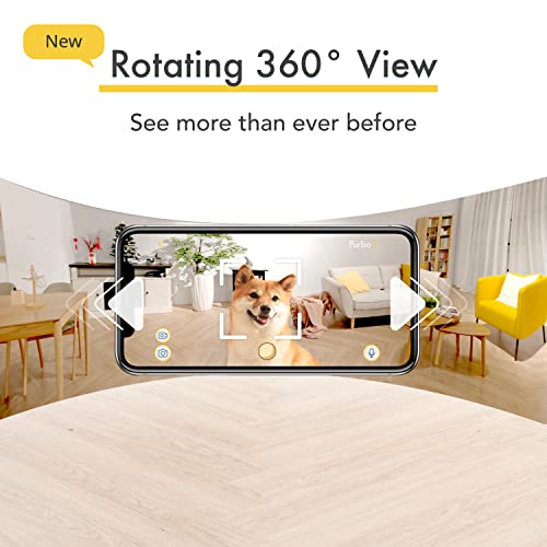 Furbo 360° Dog Camera: [New 2022] Rotating 360° View Wide-Angle Pet Camera with Treat Tossing, Color Night Vision, 1080p HD Pan, 2-Way Audio, Barking Alerts, WiFi, Designed for Dogs