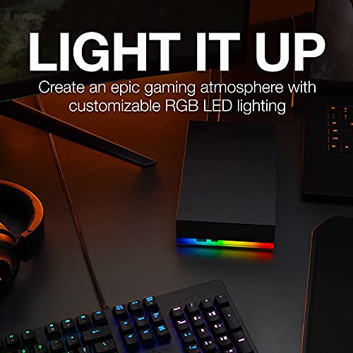 Seagate FireCuda Gaming Hub External Hard Drive HDD 16TB - USB 3.2, Customizable RGB LED Lighting, Dual Forward-Facing USB for Desktop PC with Rescue Services (STKK16000400)