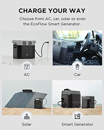 EF ECOFLOW Portable Power Station DELTA 2, 1024Wh LiFePO4 (LFP) Battery, Fast Charging, Solar Generator(Solar Panel Optional) for Home Backup Power, Camping & RVs