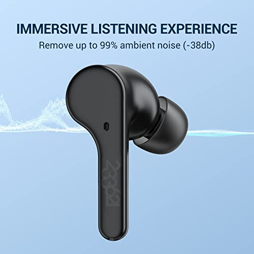 233621 Axel Wireless Earbuds, Active Noise Cancelling Bluetooth 5.1 Earphones ANC in-Ear Headphones, Dual Mic Noise Cancelling for Clear Calls, IPX4 Waterproof Earphones 16H Playtime (Black)
