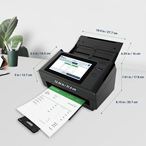 Raven Pro Document Scanner - Huge Touchscreen, High Speed Color Duplex Feeder (ADF), Wireless Scan to Cloud, WiFi, Ethernet, USB, Home or Office Desktop