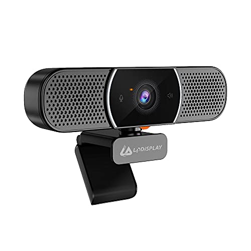 LPDISPLAY 3 in 1 Webcam with Microphone and Speaker Full HD 1080P USB Streaming Camera with Privacy Cover and Noise Reduction Compatible with Skype, FaceTime, PC Mac Desktop