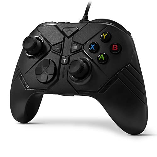 Replacement for Xbox One Wired Controller,Black USB Gamepad Joystick Controller for Xbox One/S/X/PC Windows 10 with 3.5mm Audio Jack, Back Button Attachment, Turbo Key