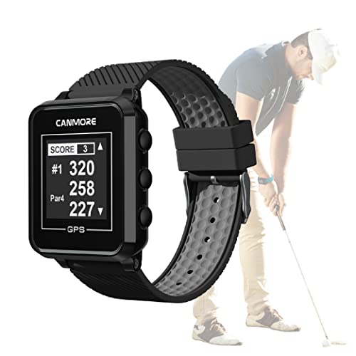 CANMORE TW356 Golf GPS Wearable Device for Men and Women, Free 40,000+ Preloaded Courses Update Worldwide, High Contrast LCD Display, Upgrade IC Chip, Lightweight Essential Accessory for Golfer, Black