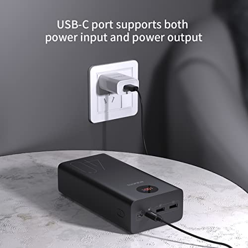 40000mAh Power Bank, ROMOSS 18W PD USB C Fast Charging Portable Charger, 3 Outputs and 2 Inputs External Battery Pack with LED Display for iPhone 12, iPad, MacBook Pro, Surface Pro 7, Samsung S21