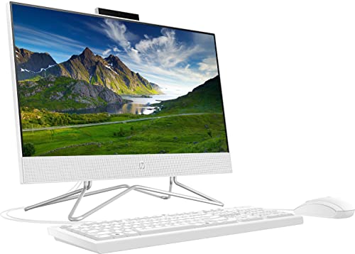 2022 Newest HP All-in-One Desktop, 21.5" FHD Display, Intel Celeron J4025 Processor, 8GB RAM, 256GB PCIe SSD, Webcam, HDMI, RJ-45, Wired Keyboard&Mouse, WiFi, Windows 11 Home, White