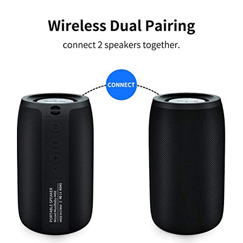 Bluetooth Speaker,MusiBaby Speakers,Outdoor, Portable,Waterproof,Wireless Speaker,Dual Pairing, Bluetooth 5.0,Loud Stereo,Booming Bass,1500 Mins Playtime for Home,Party (Black, M68)