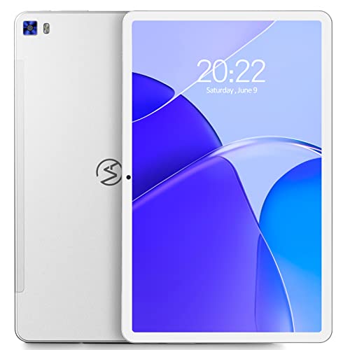 VASOUN Android 11 Tablet 10.4 inch, 2K IPS Screen,128GB ROM, 4G LTE Dual SIMS, 2.0GHz Octa-Core Gaming Tablet, 8000Mah Battery, Stereo Speakers, 5G WiFi, Bluetooth5.0, GPS, Type-C Tablet(Silver)