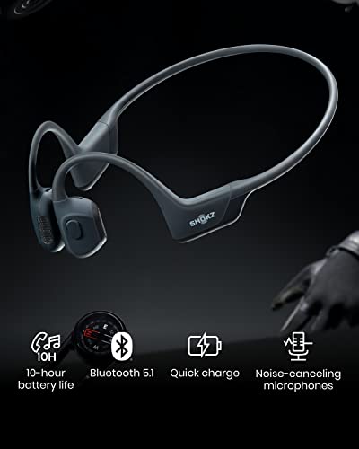 Shokz OpenRun Pro - Premium Bone Conduction Open-Ear Bluetooth Sport Headphones - Sweat Resistant Wireless Earphones for Workouts and Running with Deep Base - Built-in Mic, with Headband (Black)