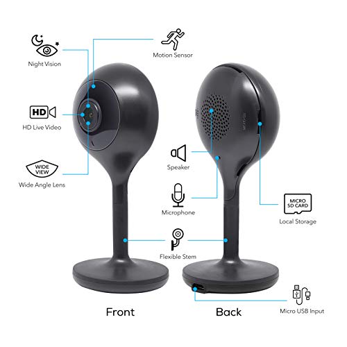 Geeni Look Indoor Smart Security Camera, 1080p HD Surveillance with 2-Way Talk and Motion Detection, Works with Alexa and Google Home, No Hub Required (2 Pack)