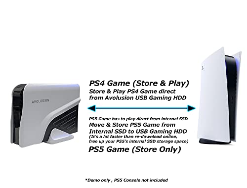 Avolusion PRO-Z Series 8TB USB 3.0 External Gaming Hard Drive for PS5 Game Console (White) - 2 Year Warranty