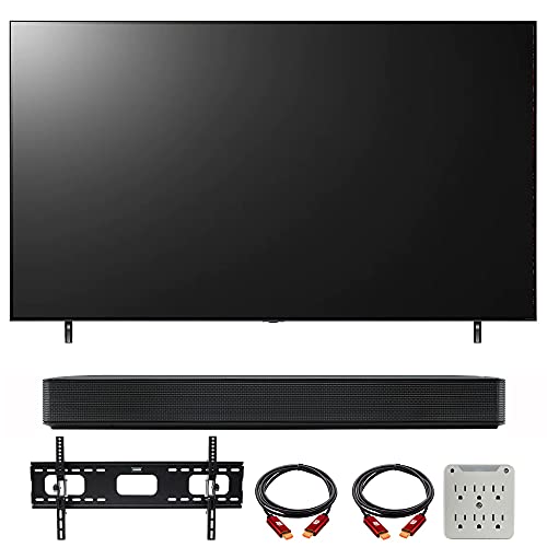 LG 65NANO90UPA 65 Inch HDR 4K UHD Smart NanoCell LED TV Bundle with LG SK1 2.0-Channel Compact Sound Bar, 37-70 inch TV Wall Mount Bracket Bundle and 6-Outlet Surge Adapter