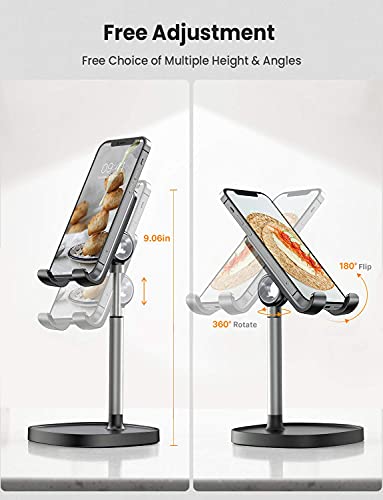 LISEN Cell Phone Stand, Adjustable Phone Stand for Desk, Thick Case Friendly Phone Holder Stand, Taller iPhone Stand Compatible with All Mobile Phone, iPhone, iPad, Tablet 4-10'' Desk Accessories