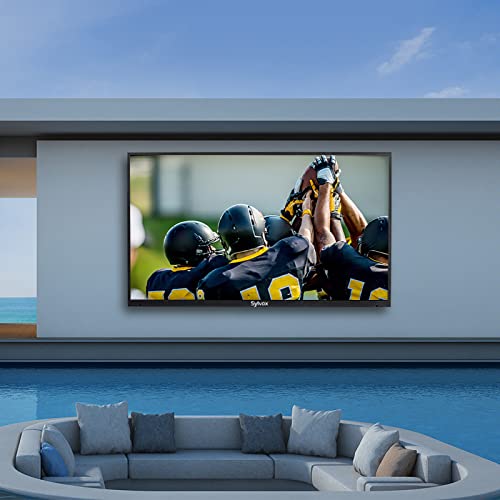 SYLVOX 65 inches Full Sun Outdoor TV Smart Waterproof TV 4K Ultra High-Resolution 1500nits,7x16(H) Support Bluetooth Wi-Fi Suitable for Partial Sun or Strong Light Area(Pool Series) (OT65A1KAGE)