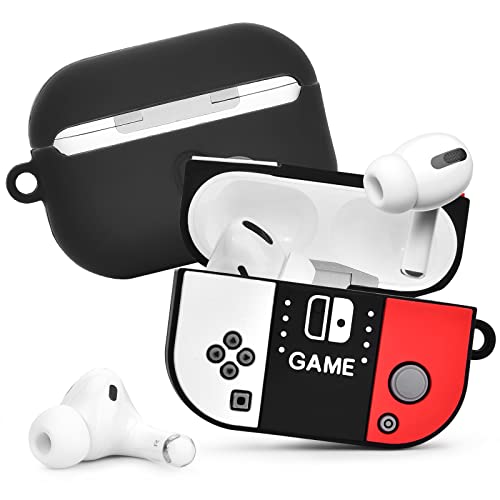 KOREDA Compatible with AirPods Pro Case, Cute 3D Cartoon Funny Cool Switch Game Console Design Airpods Pro Case with Keychain, Soft Silicone Fashion Skin Cover for Kids Girls Teens Boys