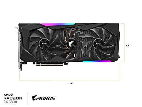 AORUS Radeon RX 6800 Master 16G Graphics Card, MAX-Covered Cooling, 16GB 256-bit GDDR6, GV-R68AORUS M-16GD Video Card