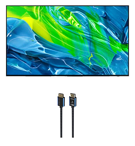 Samsung QN65S95BAFXZA 65" Quantum OLED HDR UHD 4K Smart TV with a Austere 5S-4KHD2-2-5M V-Series 2.5m Premium 4K HDR HDMI Braided Cable (2022)