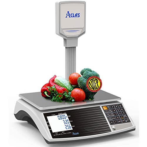 Digital Commercial Price Computing Scale PS6 NTEP Certified Class III , Weighing Scale with 60lb Capacity for Food, Meat, Fruit (Pole)