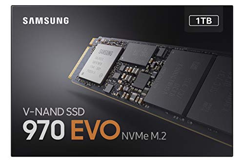 SAMSUNG (MZ-V7E1T0BW) 970 EVO SSD 1TB - M.2 NVMe Interface Internal Solid State Drive with V-NAND Technology, Black/Red