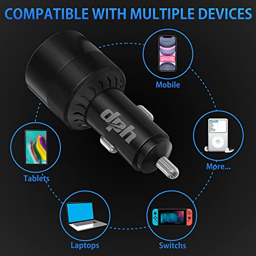 160W USB C Car Charger Emark Lightning Cable, DPH Type C Car Charger QC3.0 PD3.0, Metal 3 Port Super Fast Charging Car Adapter for iPhone 13/12/11 Pro Max, Samsung S22 S21 iPad MacBook Pro Air Laptop